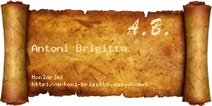 Antoni Brigitta névjegykártya