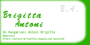 brigitta antoni business card